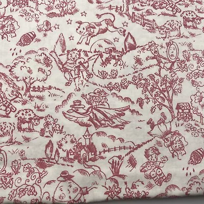 Nursery Thyme By Dona Molly For General Fabrics Toile Light Weight VTG • $15