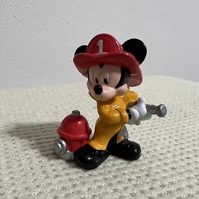 Rare New VTG Disney Mickey Mouse Fireman Figure Cake Topper Figurine 2.5” Tall • $8.50