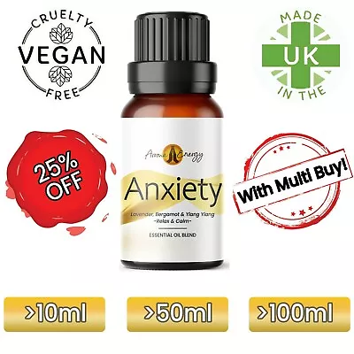 Anxiety Essential Oil | Blend Of Lavender Ylang & Bergamot | Pure & Natural Oil • £3.99