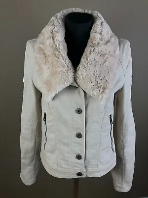Marc Cain Sports Womens Jacket Blazer Cotton Beige Size 3 • $19.20