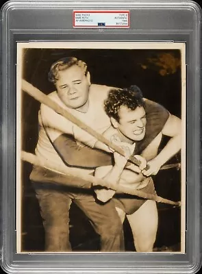 1945 Babe Ruth Original Photo Type Iii Wrestling In Ring Ap Wire Photo 8x10 Psa • $999