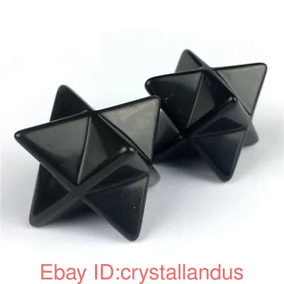 £8.29 • Buy 1.5  Natural Obsidian Merkaba Star Geometry Chakra Quartz Crystal Healing 1PC