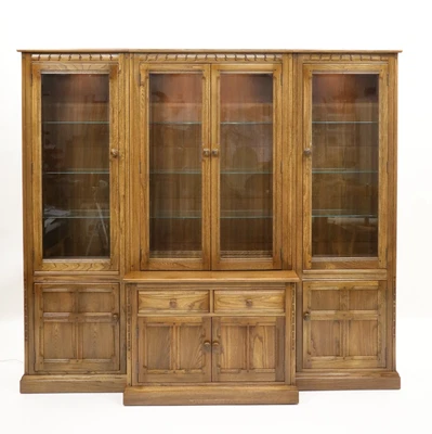 £1987 • Buy Ercol Breakfront Wall Unit Bookcase Display Cabinet Golden Dawn  FREE Delivery*