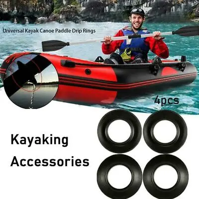4x Kayak Paddle Drip Rings Guards Universal - Keeps Dry Shafts Hands Z5K1 P F2T5 • $16.59