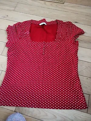 £4.99 • Buy Ladies Polka Dot T-shirt Debenhams Size 14 Petite 