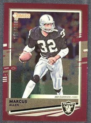 Marcus Allen 2020 Panini Donruss Purple Parallel #'d/380 Raiders Card No. 204 • $3.99