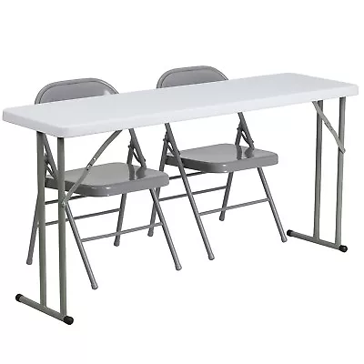 Flash Furniture RB18601 5' Plastic Folding Training Table Set White • $219.98