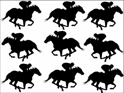 Horse Racing Horses  Nature Edible Printed Cake Topper Kit Wafer Or Icing • £4.72