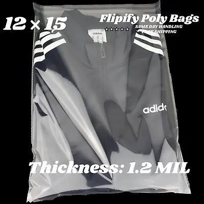 12x15 Clear Resealable T-Shirt/Apparel Self Seal Lip Tape Poly Plastic Bags • $79.90