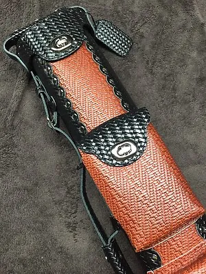 Vincitore Genuine Leather Black And Brown Basket Weave Design 3 Butt 6 Shaft 3x6 • $249.88