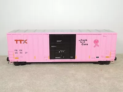 Atlas O 3007419-1 TTX (on Track For A Cure) 50' Gunderson High Cube Boxcar  • $129