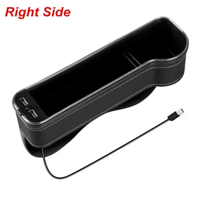 $27.80 • Buy PU Leather Catch Caddy Car Seat Console Gap Filler Side Organizer Pocket W/2 USB
