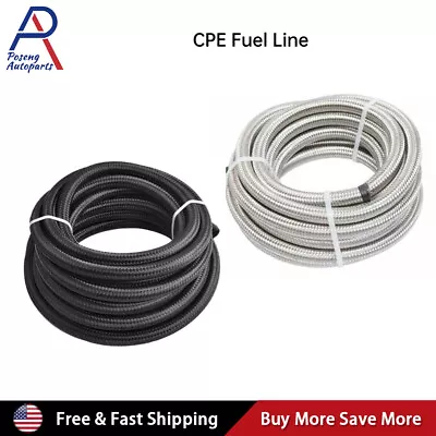 $4.60 • Buy 4AN 6AN 8AN 10AN 12AN Nylon & Stainless Steel Braided Fuel Hose Oil Gas Air Line
