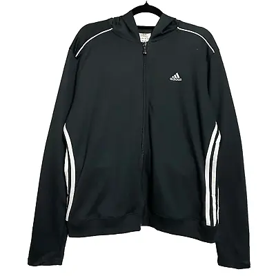 $39 • Buy Adidas 2000's Womens Black Full Zip Hooded Track Top Sport Jacket Size L