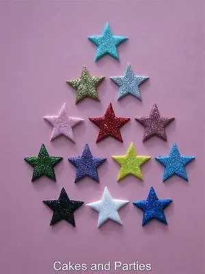 20 X EDIBLE GLITTER STARS. CAKE DECORATIONS - VARIOUS COLOURS - SMALL 2cm • £2.80