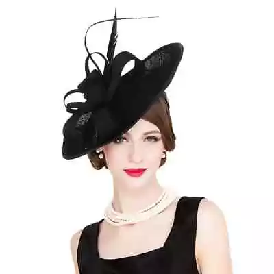 £12.50 • Buy RED La Vogue Feather Fascinator Pillbox Hat Headpieces Bridal Wedding Hair Clip