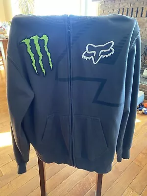 Fox Racing Monster Energy Motocross M4 Ricky Carmichael Zip Hoodie Size Medium • $14.52