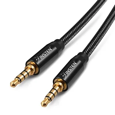 6 FT 3.5mm Audio Extension Cable TRRS 2CH Mic Stereo Headphone Cord Male To Male • $8.79