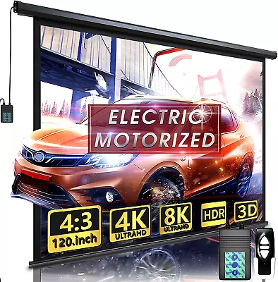 120″ Motorized Projector Screen - Indoor And Outdoor Movies 120... • $281.99