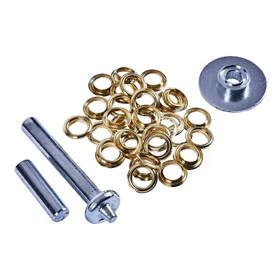 £7.49 • Buy 30 X 13mm 1/2  Tarpaulin Tent Eyelet Hole Repair Kit Punch Brass Coated Grommets