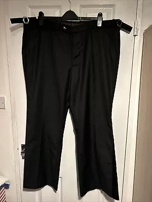 Men’s XXL Black Flared Trousers Elvis Jumpsuit Era 70s Costume 42-44w • £49.99