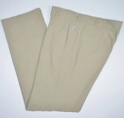 ADIDAS ClimaLite Lightweight Stretch Khaki Flat Front Golf Pants 38 X 34 • $24.99