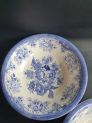 Egersund Norway Blue & White Asiatic Pheasant Pattern Large Bowl (2 Available) • £12