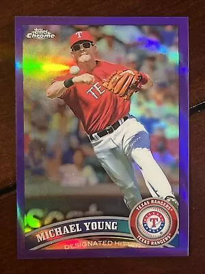 2011 Topps Chrome Michael Young Purple #/499 Refractor Rangers • $2.99