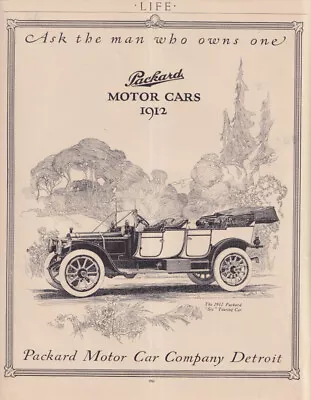 Ask The Man Who Owns One: Packard Six Touring Car Ad 1912 L • $9.99