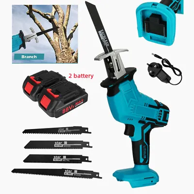 £34.89 • Buy 88V Cordless Electric Reciprocating Saw Garden 4 Blades Wood Cutting Pruning Saw