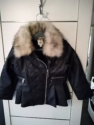 £9.99 • Buy Baby Girls Lovely River Island Faux Leather Jacket Size 18 To 24 Months Exc 