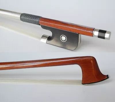 Professional Pernambuco Viola Bow Arch 4/4 Abalone Inlay Silver Mounted • $219