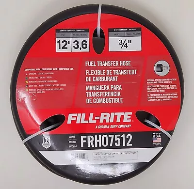 Fill-Rite Fuel Transfer Hose 3/4 In X 12 Ft Internal Spring Brass MNPT FRH07512 • $39.99