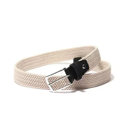 J Lindeberg Men's Ben Braided Elastic Belt FMAC07116-E049 Taupe 95 CM 34-35  NEW • $49.99