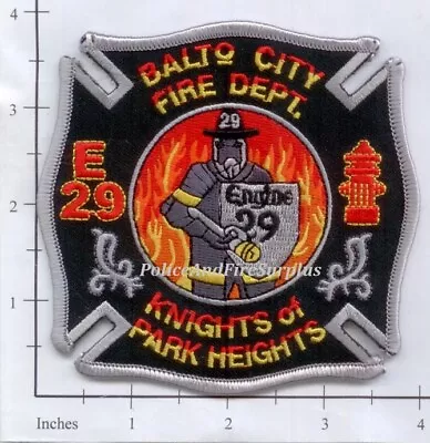 Maryland - Baltimore City Engine 29 MD Fire Dept Patch - Knights Of Park Heights • $3.99