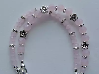 Pastel Opal Pink Flowers 2 Strand Medical Alert Id Replacement Bracelet 6.5  • $11.99