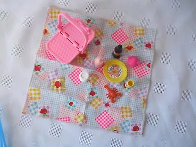 Vintage Barbie  Nibbles The Horse 1995 Pink Picnic Basket With Accessories • $15