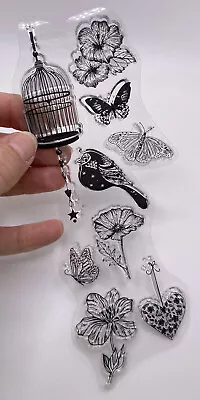£2.99 • Buy Bird Flower Floral Love Garden Rubber Stamps (No Block) Scrapbook Card Making