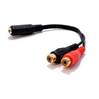 £2.54 • Buy 15cm 2 Phono RCA Sockets To 3.5mm Jack Socket Adapter Cable