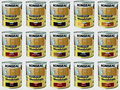 Ronseal - Quick Drying Wood Stain Satin Rainproof  250ml / 750ml - All Colours  • £11.29