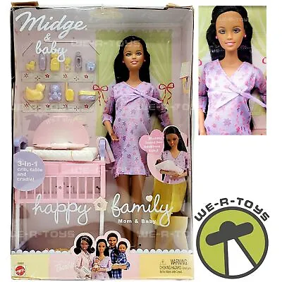 Happy Family Pregnant Midge And Baby African American Doll 2002 Mattel 56664 • $206.95