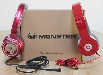 Beats Solo HD + Monster N-Tune On-ear Wired Headphones Set / Demo Station / Red • $182.90