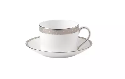 Vera Wang Wedgwood Vera Lace Platinum Tea Cup & Saucer Set NEW Without Box • $68