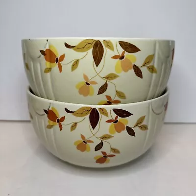 (2) Vintage Hall Autumn Leaf Radiance Bowls Mary Dunbar Large Mixing Bowls 3.5qt • $50