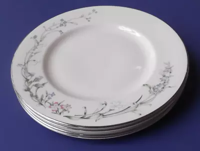 Set Of 4 Minton Brookwood 8  Salad Plates - Platinum Rim - Mult Sets Available • $34.99