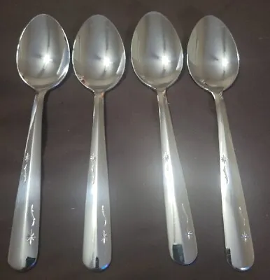 Star Time Atomic Stainless By Imperial  USA Teaspoon Spoons Set Of 4 • $17