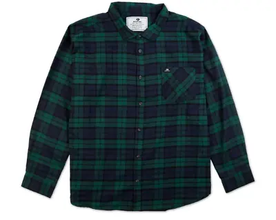 Mossy Oak Flannel Mens Size 4XL Blue Green All Day Comfort Button Down Shirt New • $26.95