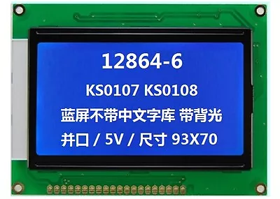 £10.78 • Buy 128x64 5v Dot Matrix COG Graphic LCD Module Display LCM W/KS0107+KS0108