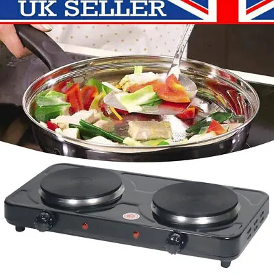 2000W Double Electric Cooker Twin Dual Hot Plate Table Top Heat Hob Portable • £21.98