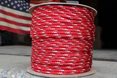 New England STA-SET Halyard Sheet Line Dacron Sail Rope 1/4  X 37' Red/White • $31.25